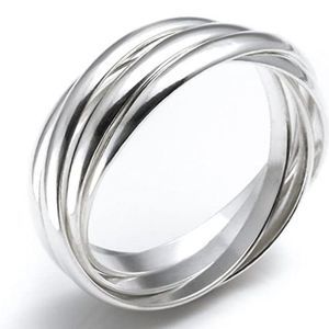 New 925 sterling silver ring  interlocking 5 bands size 12